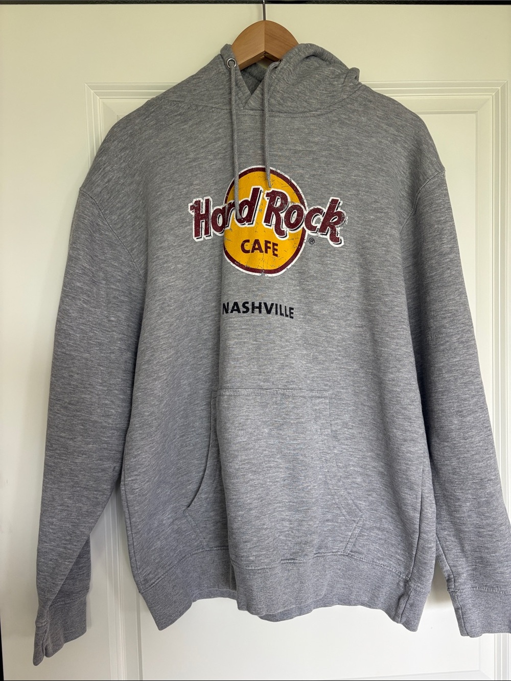 Hard Rock Cafe Gray Nashville Hoodie with Yellow Logo